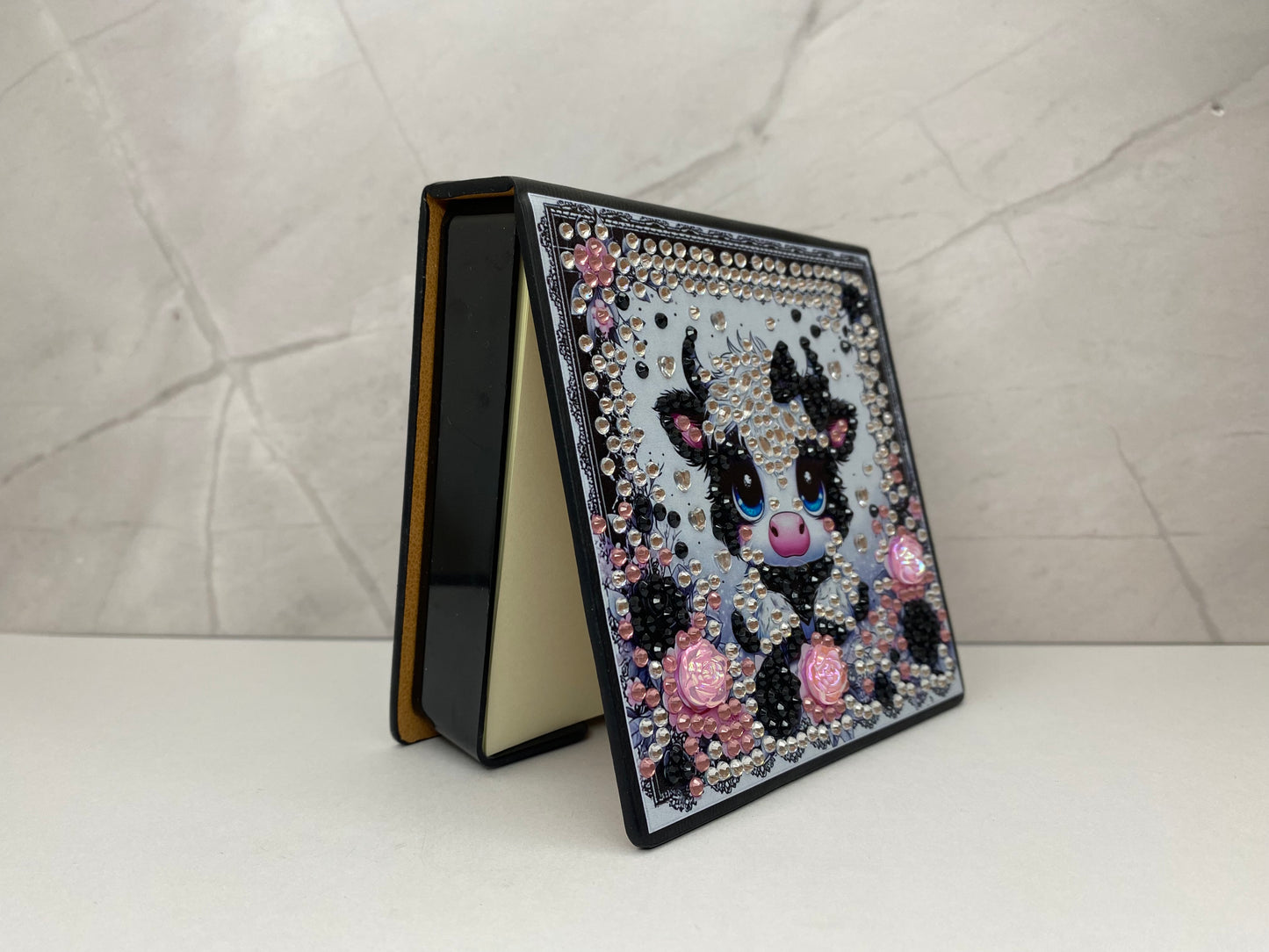 Faux Leather Notepad Box - Cutie Baby Calf