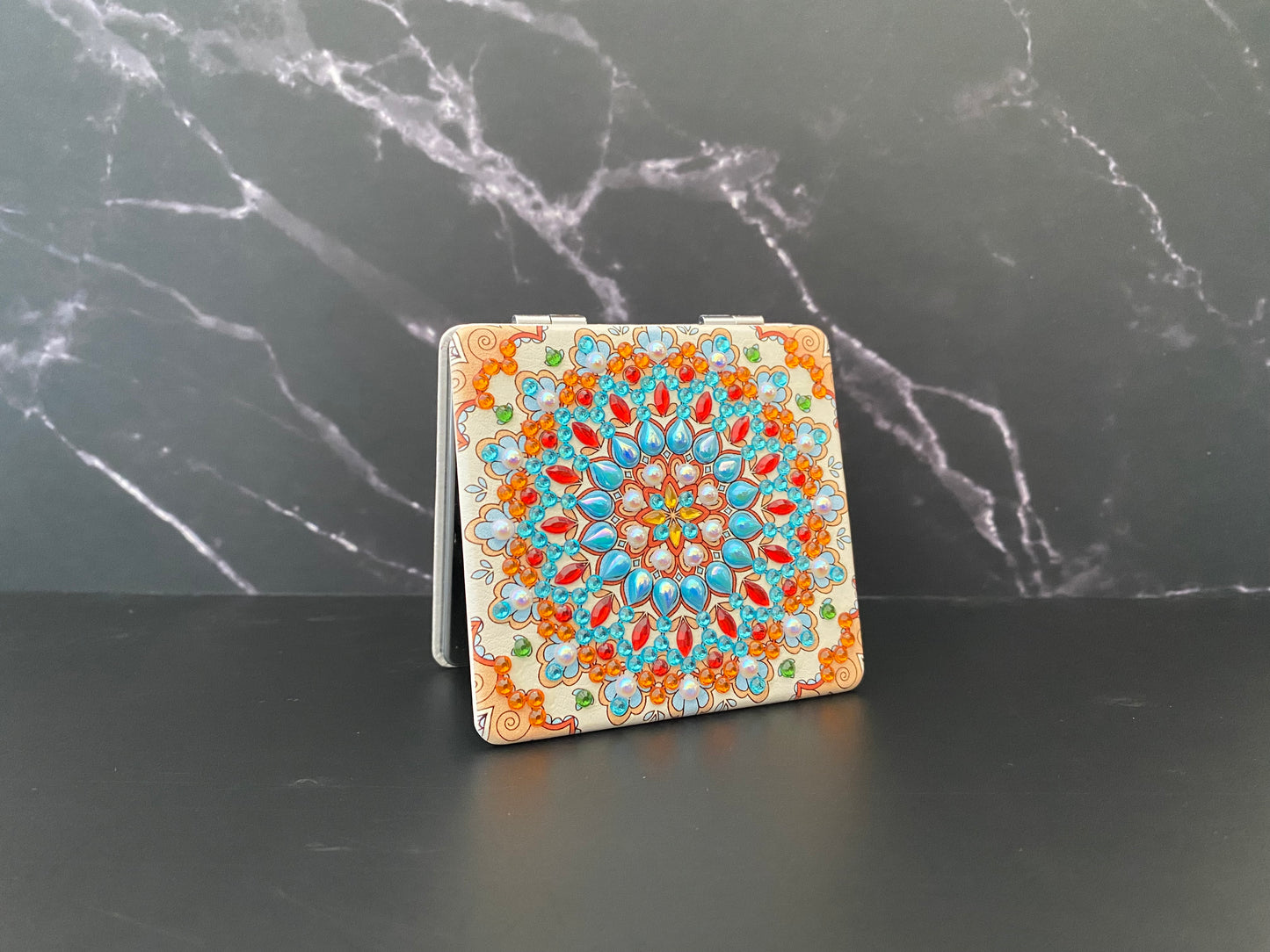 Rhinestone Square Pocket Mirror