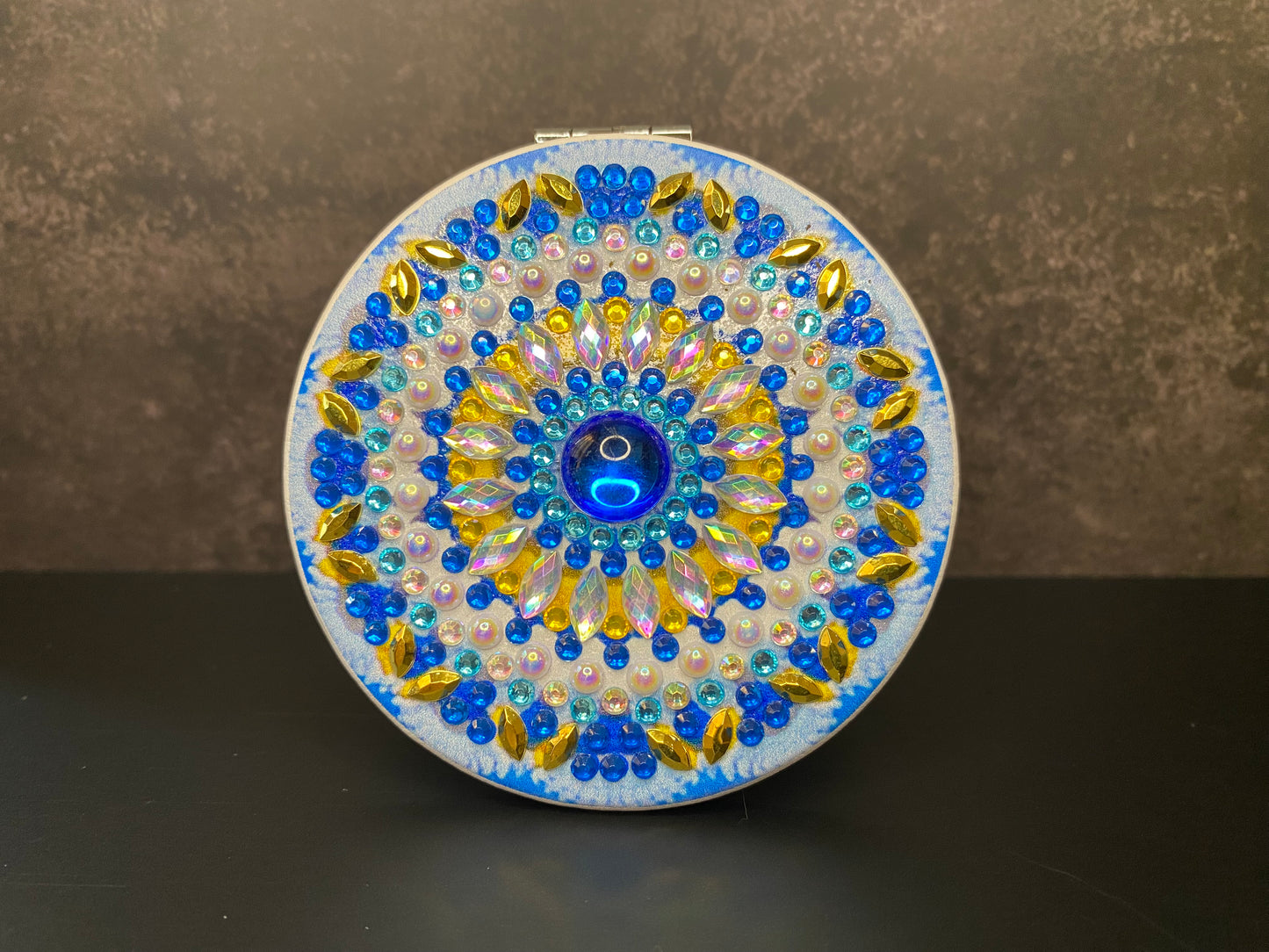 Rhinestone Round Pocket Mirror
