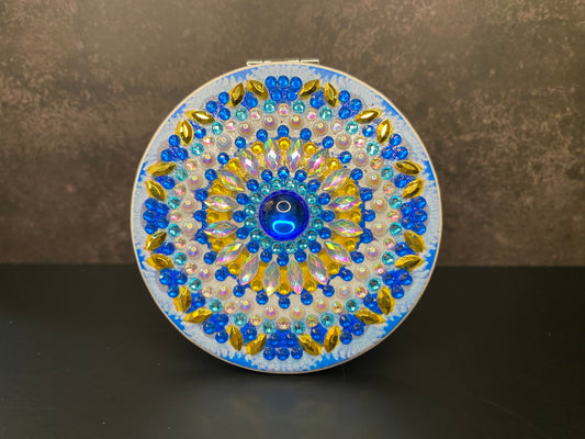 Rhinestone Round Pocket Mirror