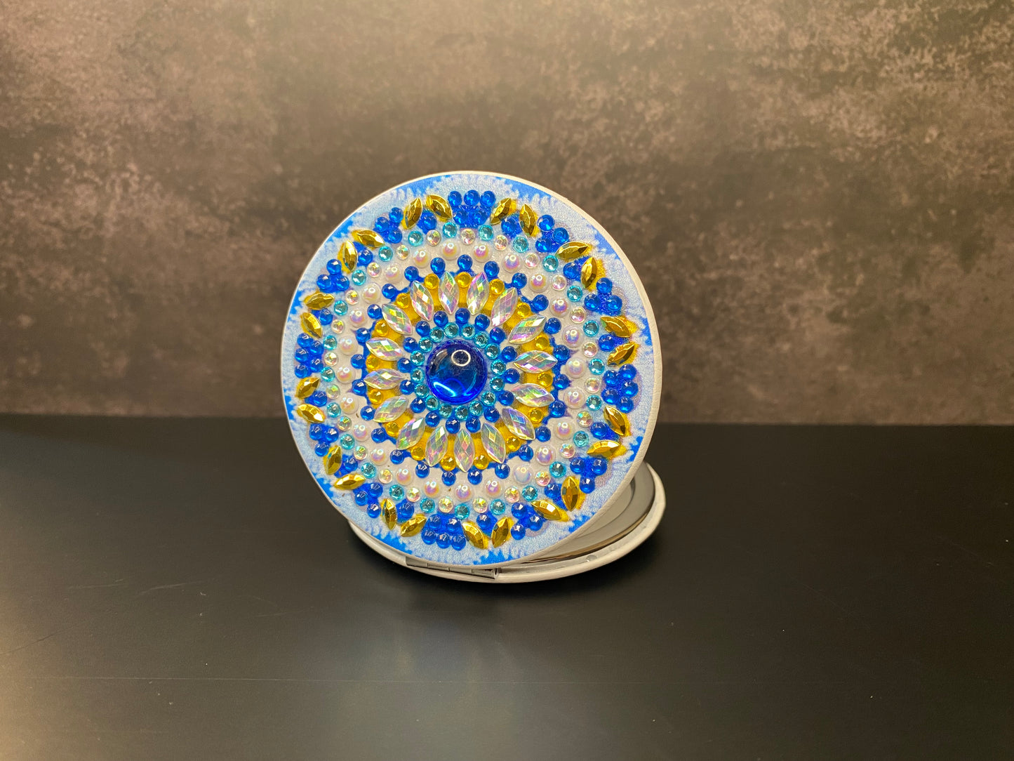 Rhinestone Round Pocket Mirror