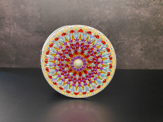 Rhinestone Round Pocket Mirror