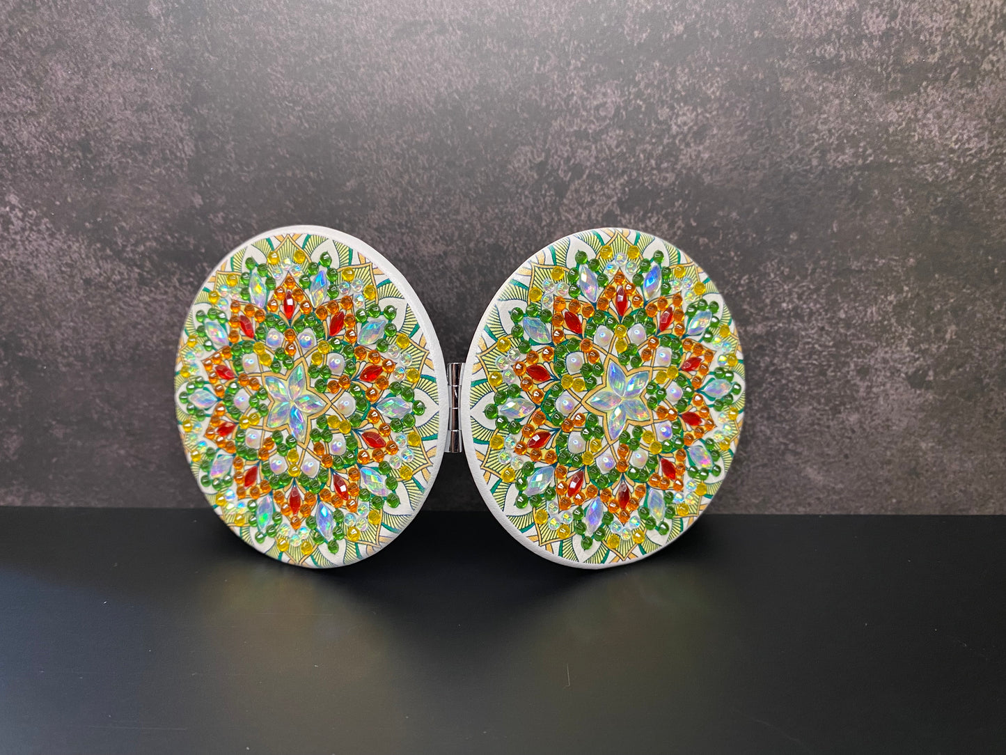 Rhinestone Round Pocket Mirror