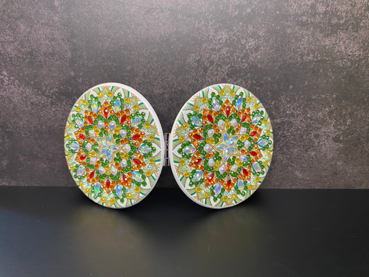 Rhinestone Round Pocket Mirror