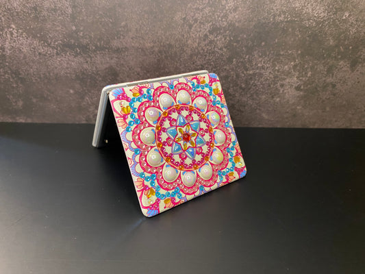Rhinestone Square Pocket Mirror