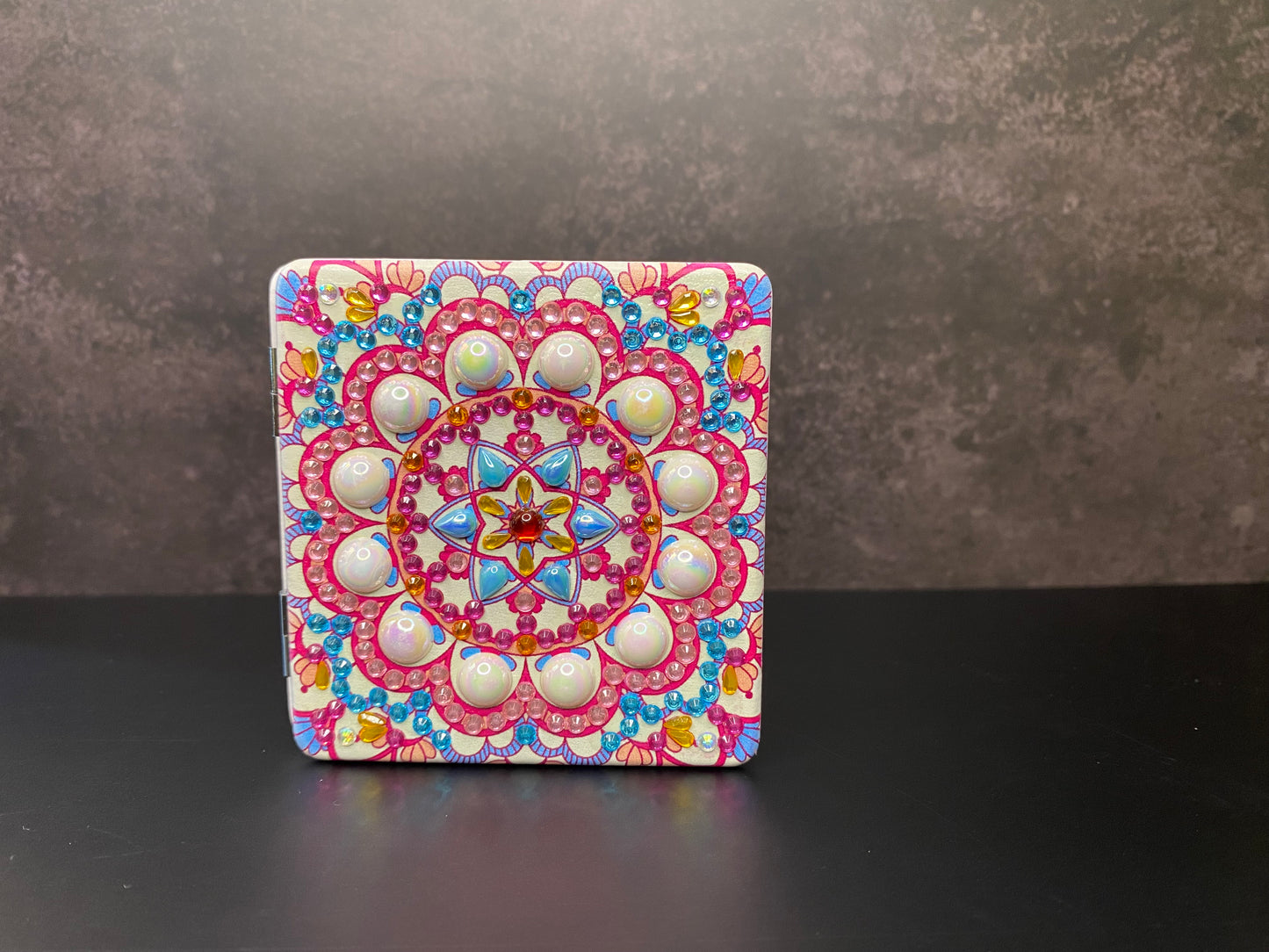 Rhinestone Square Pocket Mirror