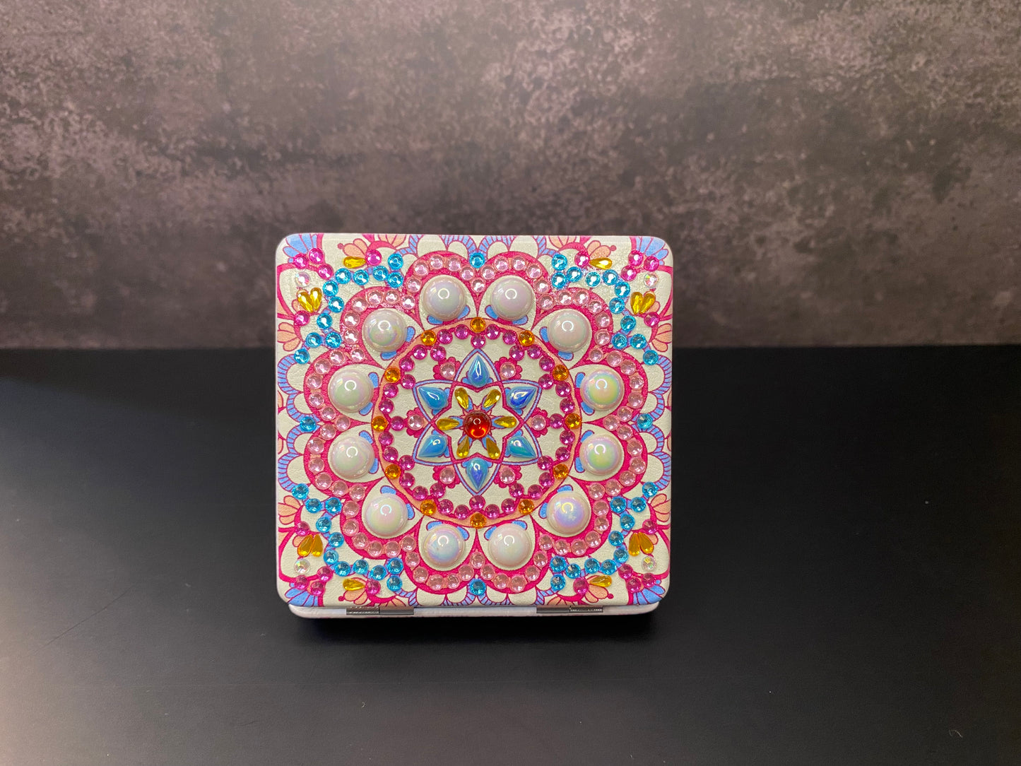 Rhinestone Square Pocket Mirror