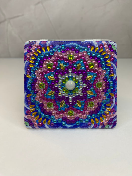 Rhinestone Square Pocket Mirror