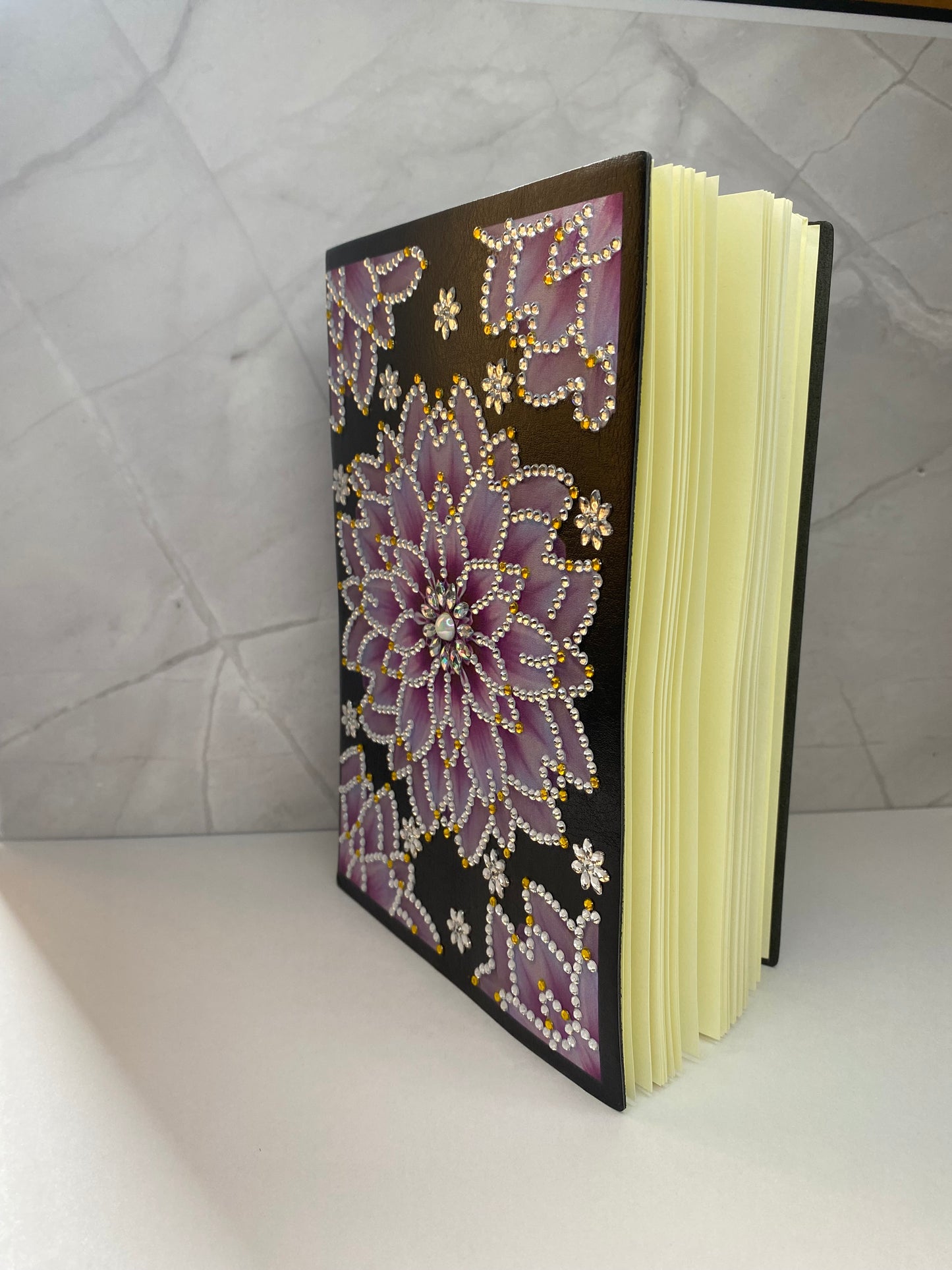 Faux Leather Notebook - Pink Lotus