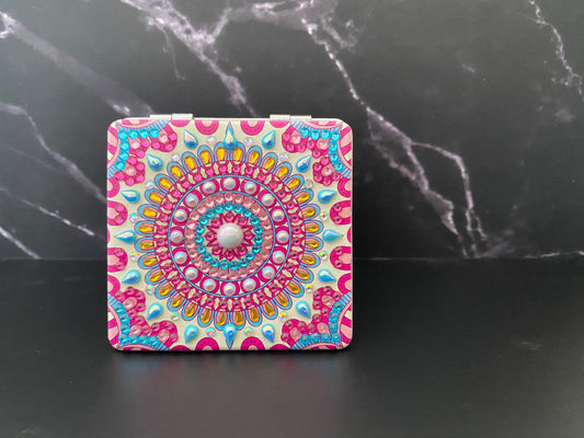 Rhinestone Square Pocket Mirror
