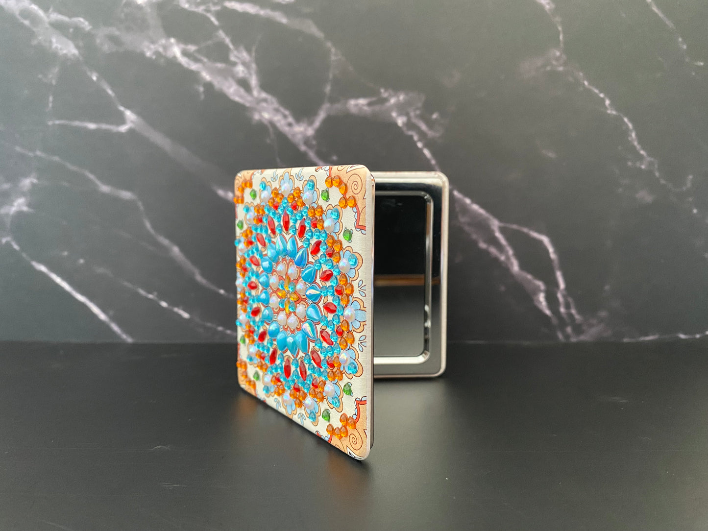 Rhinestone Square Pocket Mirror