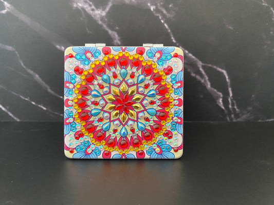 Rhinestone Square Pocket Mirror