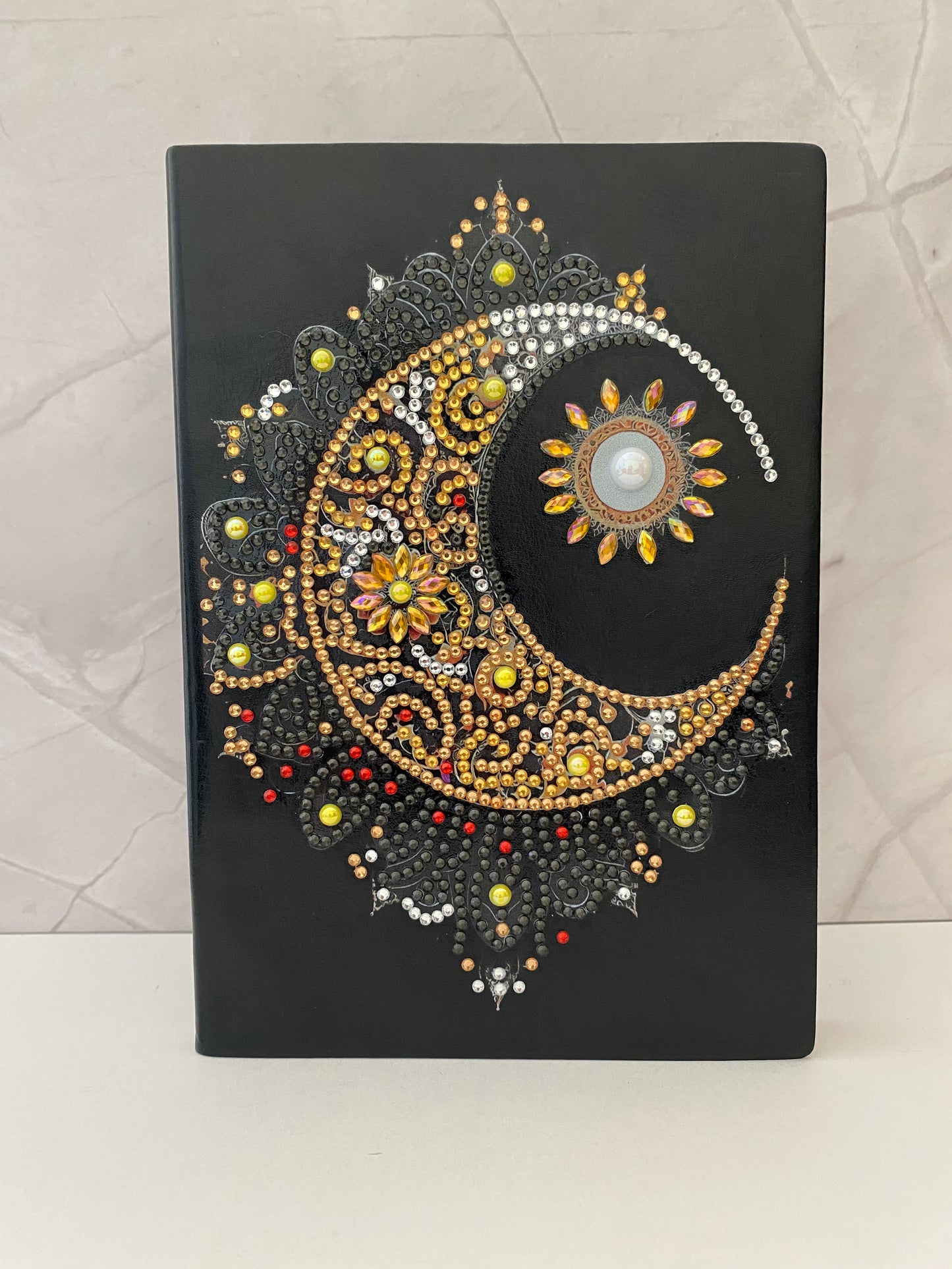 Faux Leather Notebook - Gold Moon